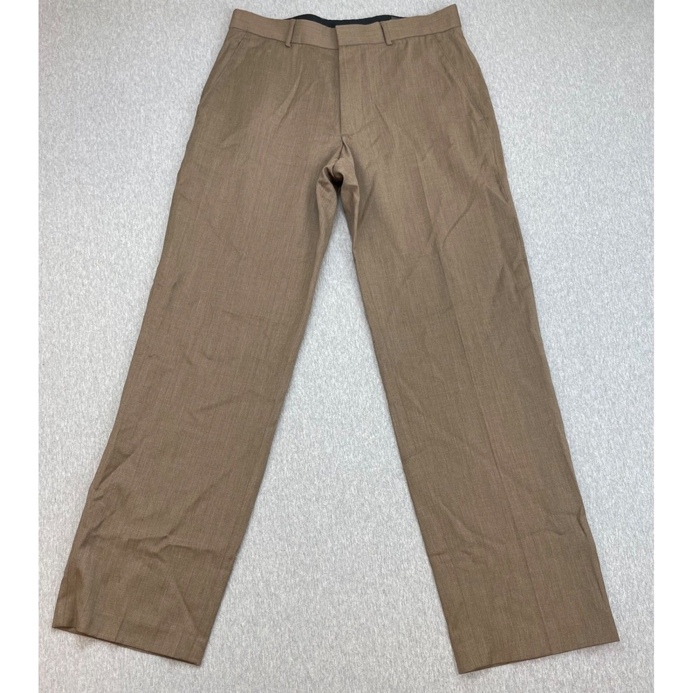 Banana Republic Pants Mens 31 x 32 Brown 100% Wool Straight Flat Front NWT